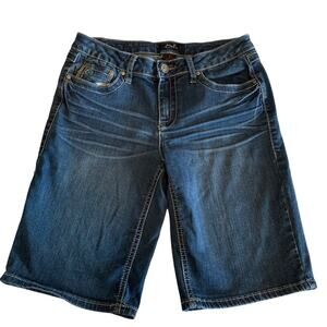 Earl long shorts size‎ 6 blue dark Wash denim  jean shorts